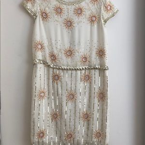 Tiered Embellished Shift Dress